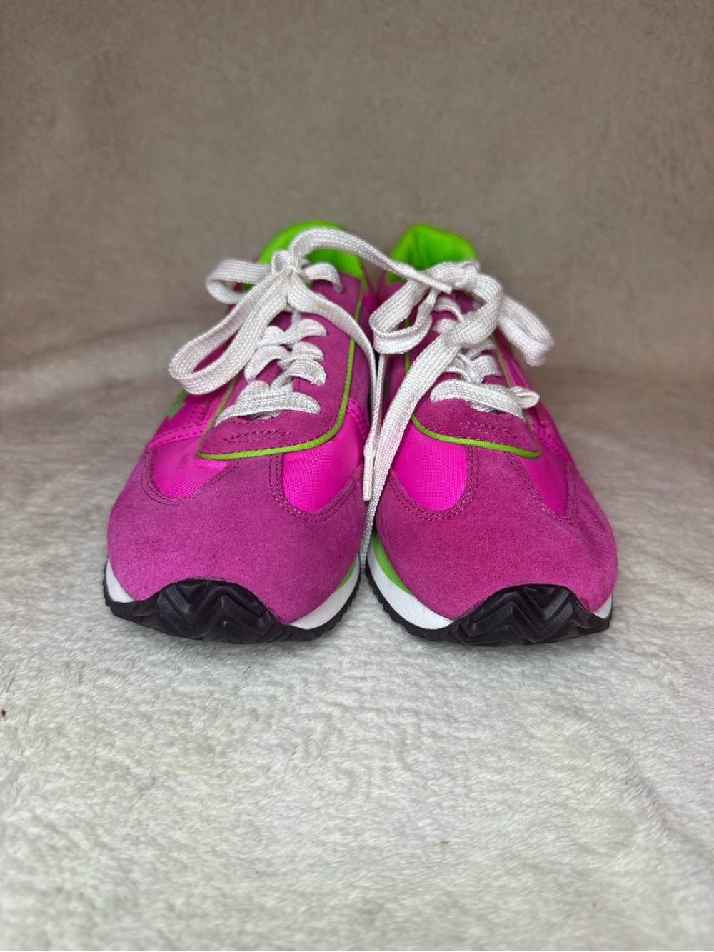 Vintage KangaROOS Neon Pink Green Retro Running Sneakers Size 8 - Picture 4 of 8